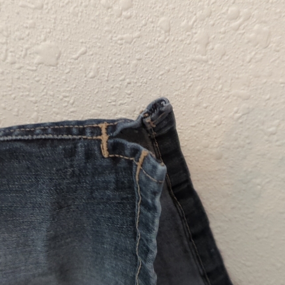 Y2K Tilt Micro Mini Jean Shorts Booty Shorts 2000's Star Embroidered - Picture 6 of 9